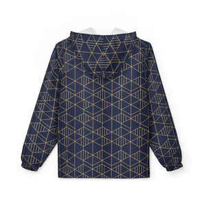 Outerwear - Geometric Navy Panel Windbreaker Jacket
