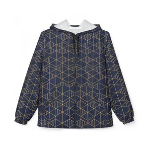 Outerwear - Geometric Navy Panel Windbreaker Jacket