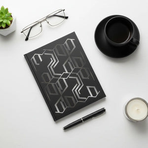 Geometric Noir Journal - Matte Black Abstract Design - Dipaliz - Journals