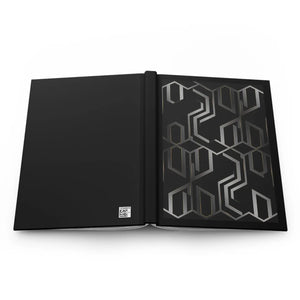 Geometric Noir Journal - Matte Black Abstract Design - Dipaliz - Journals