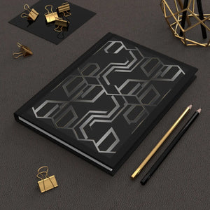 Geometric Noir Journal - Matte Black Abstract Design - Dipaliz - Journals