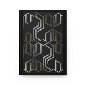 Geometric Noir Journal - Matte Black Abstract Design - Dipaliz - Journals