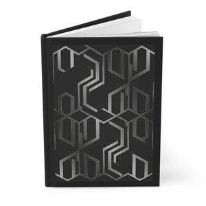 Geometric Noir Journal - Matte Black Abstract Design - Dipaliz - Journals