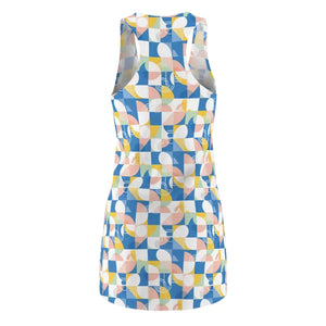 Geometric Pastel Racerback Dress Retro Tile Style Dipaliz - Dresses