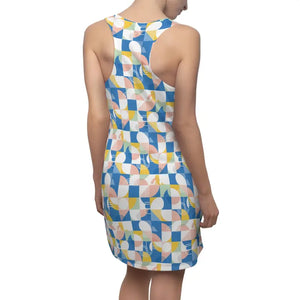 Geometric Pastel Racerback Dress Retro Tile Style Dipaliz - Dresses