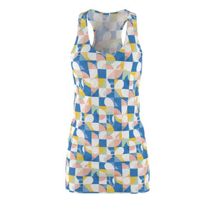 Geometric Pastel Racerback Dress Retro Tile Style Dipaliz - Dresses