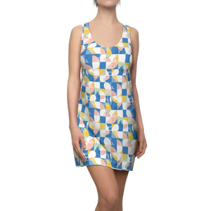 Geometric Pastel Racerback Dress Retro Tile Style Dipaliz - Xs - Dresses