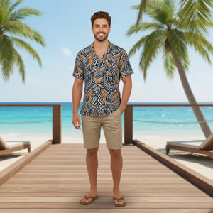 Bold Geometric Hawaiian Camp Shirt - Summer Style - Dipaliz - Shirts - Xs