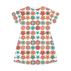 Geometric Pattern Print t Shirt Dress - All Over Design - Dipaliz - Dresses