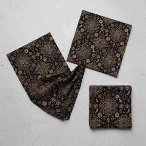 Geometric Black Napkin Set – Eco Friendly Polyester - Dipaliz - Cloth Napkins