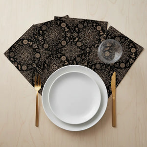 Geometric Black Napkin Set – Eco Friendly Polyester - Dipaliz - Cloth Napkins