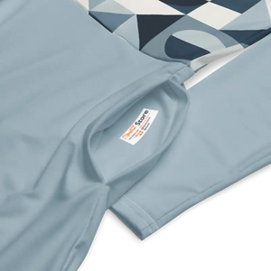 Geometric Print Long Sleeve Midi Dress Ocean Breeze Comfort - Dipaliz - Dresses