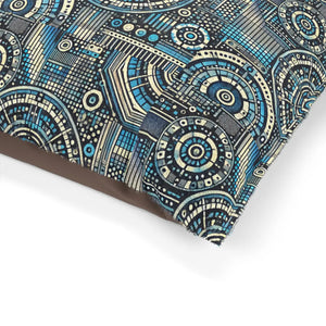 Ultimate Geometric Cotton Pet Bed Dark Brown Zippered - Dipaliz - Beds
