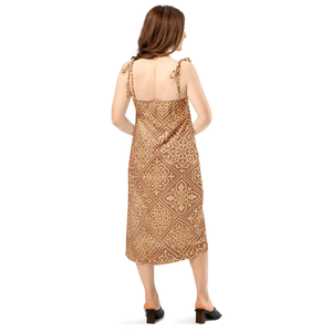 Geometric Midi Dress – Built-in Bra Chiffon - Dipaliz - Dresses - Xs