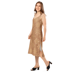 Geometric Midi Dress – Built-in Bra Chiffon - Dipaliz - Dresses - Xs