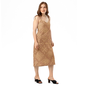 Geometric Midi Dress – Built-in Bra Chiffon - Dipaliz - Dresses - Xs
