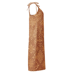 Geometric Midi Dress – Built-in Bra Chiffon - Dipaliz - Dresses - Xs