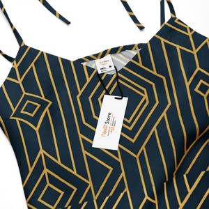Geometric Pattern Midi Dress – Dark Background - Dipaliz - Dresses - Xs