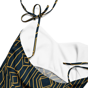 Geometric Pattern Midi Dress – Dark Background - Dipaliz - Dresses - Xs