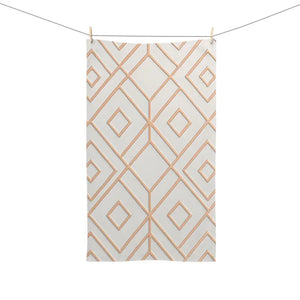 Premium Geometric Pattern Hand Towel - Chic Bathroom Decor - Dipaliz - White Base / 28’’ × 16’’ - Towels