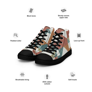 Geometric Canvas High Tops - Urban Street Style - Dipaliz - Sneakers