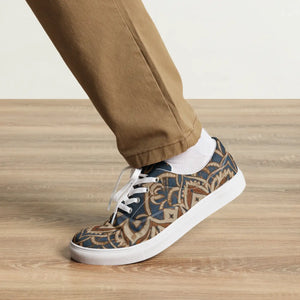 Urban Geometric Pattern Canvas Shoes Men’s Lace - Dipaliz - Sneakers