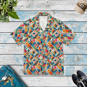 Vibrant Hawaiian Camp - Geometric Tailored Fit - Dipaliz - Shirts - Xs