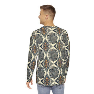 Geometric Long Sleeve Aop Shirt - Soft Brushed Polyester - Dipaliz - T-shirts