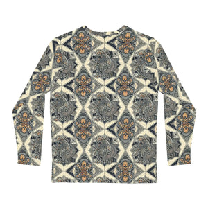 Geometric Long Sleeve Aop Shirt - Soft Brushed Polyester - Dipaliz - T-shirts