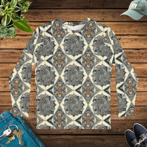 Geometric Long Sleeve Aop Shirt - Soft Brushed Polyester - Dipaliz - T-shirts