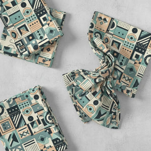 Geometric Pattern Napkin Set – Modern Table Decor - Dipaliz - Cloth Napkins