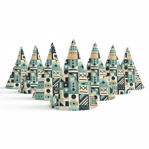 Geometric Pattern Napkin Set – Modern Table Decor - Dipaliz - Cloth Napkins