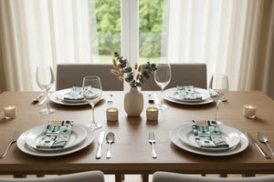 Geometric Pattern Napkin Set – Modern Table Decor - Dipaliz - Cloth Napkins