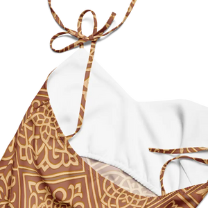 Midi Dress with Geometric Pattern Built in Bra Support - Dipaliz - Dresses