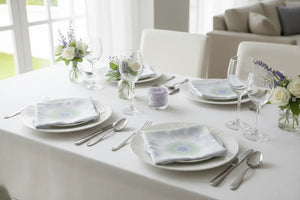 Purple Napkins – Geometric Pattern Polyester Set - Dipaliz - Cloth