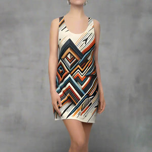 Geometric Pattern Racerback Dress for Summer Parties - Dipaliz - Dresses