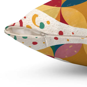 Geometrical Pattern Spun Polyester Square Pillow - Dipaliz - Throw Pillows