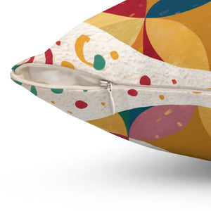 Geometrical Pattern Spun Polyester Square Pillow - Dipaliz - Throw Pillows