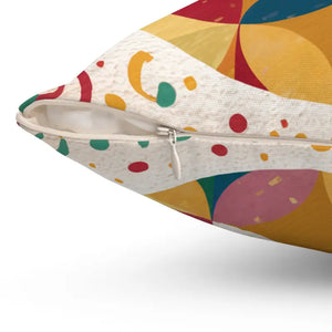 Geometrical Pattern Spun Polyester Square Pillow - Dipaliz - Throw Pillows