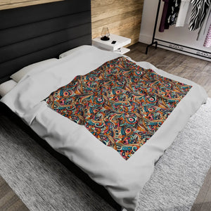 Custom Geometric Velveteen Plush Blanket - Soft Touch - Dipaliz - Blankets