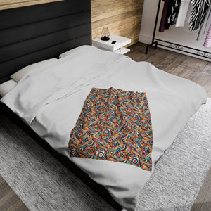 Custom Geometric Velveteen Plush Blanket - Soft Touch - Dipaliz - Blankets