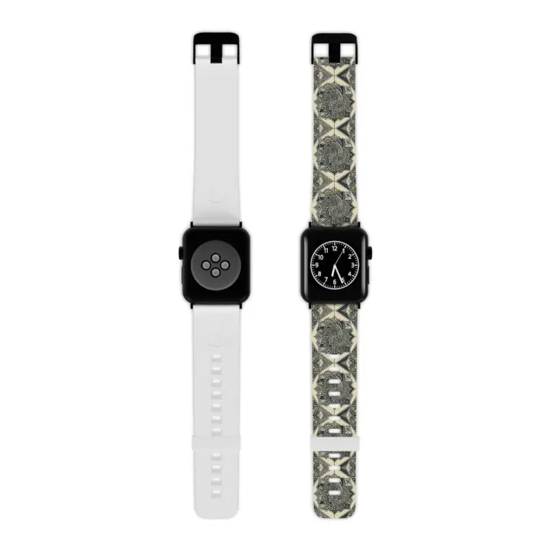 Elevate your Look with a Geometric Pattern Watch Band - 7.5’’ × 0.75’’ / 38 - 40 Mm / Black Accessories