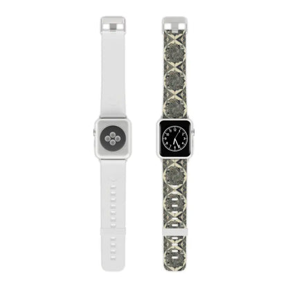 Elevate your Look with a Geometric Pattern Watch Band - 7.5’’ × 0.75’’ / 42 - 44 Mm / Silver Accessories