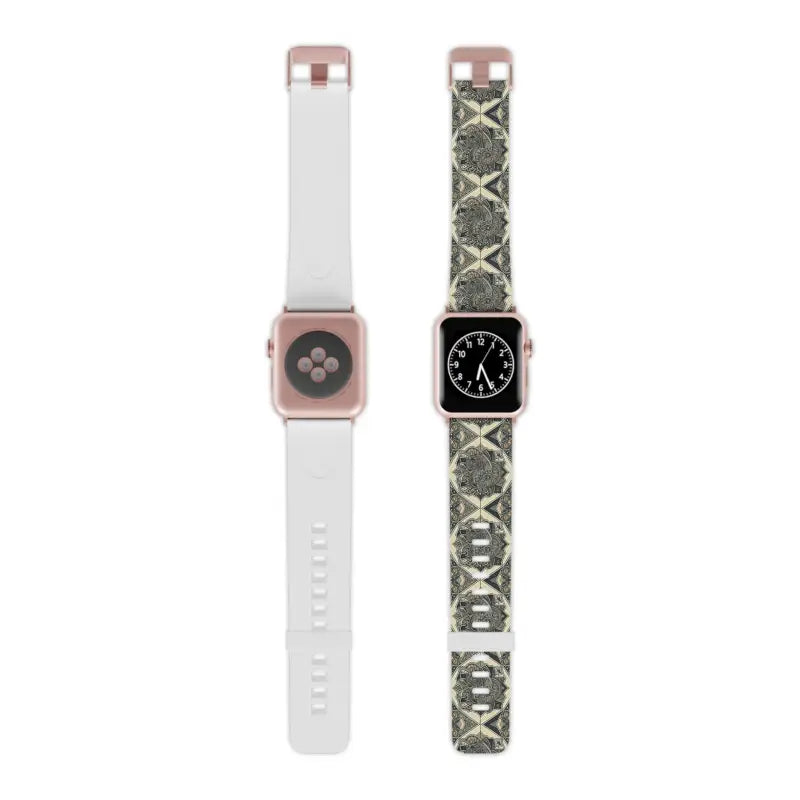 Elevate your Look with a Geometric Pattern Watch Band - 8’’ × 0.75’’ / 38 - 40 Mm / Rose Gold Accessories