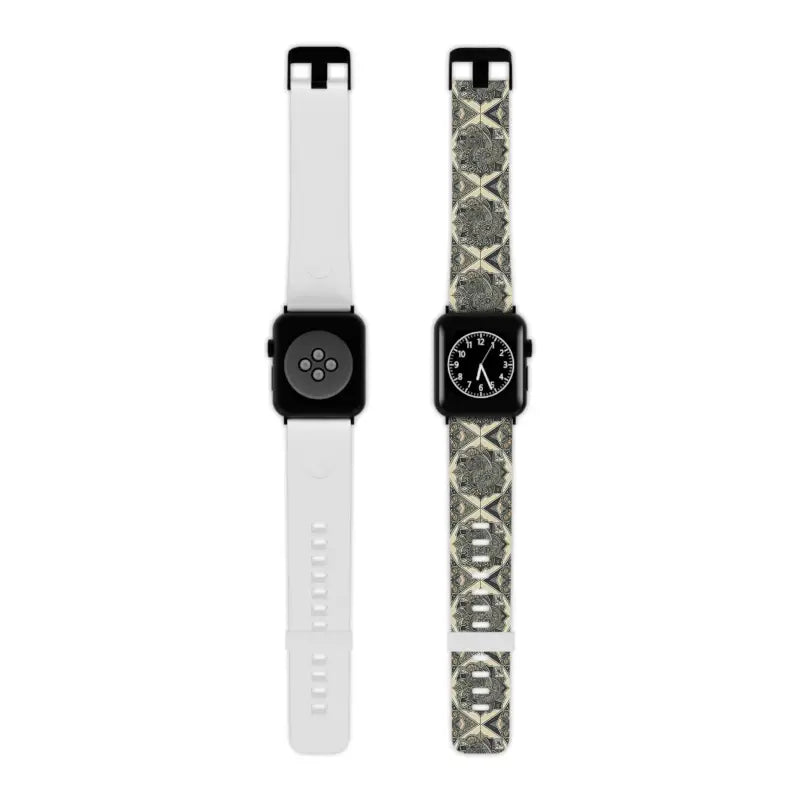 Elevate your Look with a Geometric Pattern Watch Band - 8’’ × 0.75’’ / 38 - 40 Mm / Black Accessories