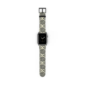 Watch Band - Geometric Pattern Faux Leather Style - Dipaliz - 38 - 41 Mm / Black Matte - Bands