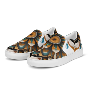 Bold Geometric Canvas Shoes - Women’s Slip on - Dipaliz - Sneakers