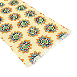 Geometric Pattern on Yellow Light Scarf - Scarves & Shawls
