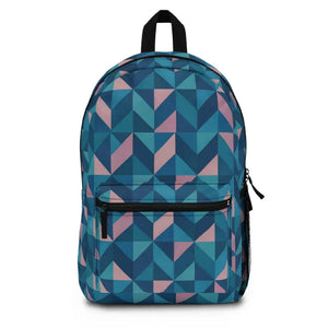 Geometric Print Backpack with Sunset Orange Hexagons - Dipaliz - one Size - School Backpacks