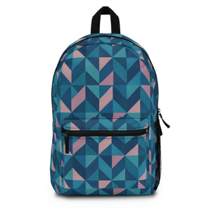 Urban Geometric Print Backpack - Sunset Orange Hexagons - Dipaliz - School Backpacks
